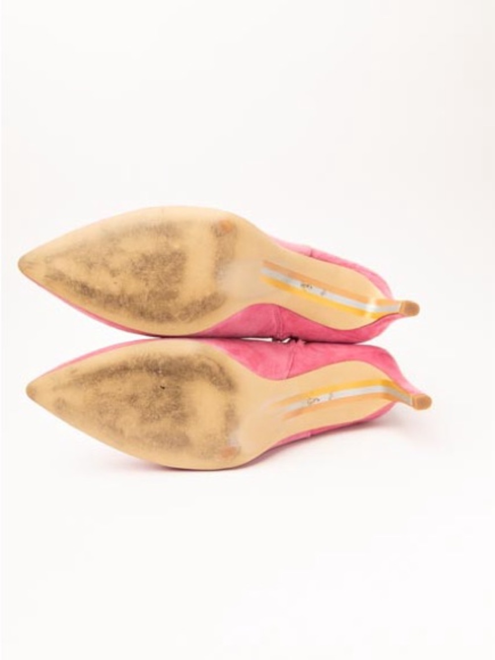 Sam Edelman Pink Suede Pointed Toe Ankle Booties - Picture 7 of 11